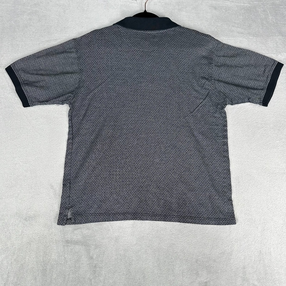 Jack Nicklaus Golf Polo Shirt Men's M Navy Blue White Geometric All Over Print - Picture 7 of 9
